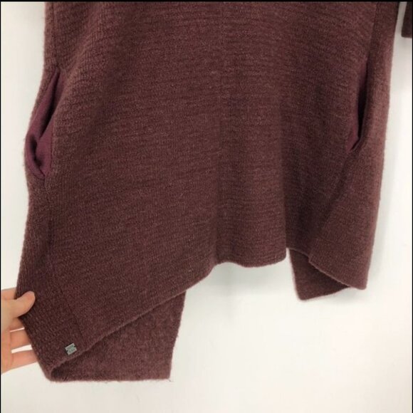 Monk & Lou burgundy acrylic knit cocoon longline cardigan side pockets XS - Picture 7 of 15